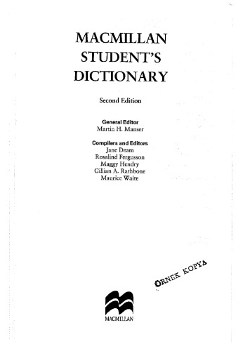 Macmillan Student's Dictionary