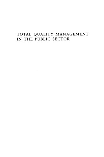 Total Quality Management in the Public Sector