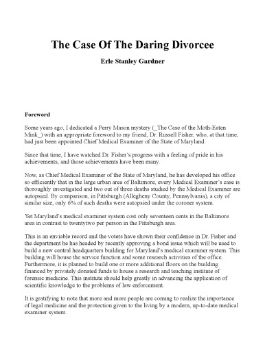 Perry Mason, The Case of the Daring Divorcee