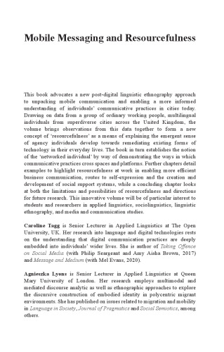 Mobile Messaging and Resourcefulness: A Post-digital Ethnography