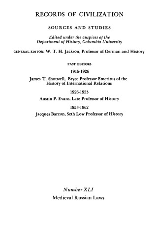 Medieval Russian Laws