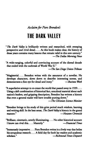 The Dark Valley: A Panorama of the 1930s