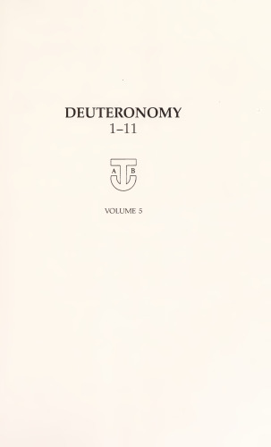 Deuteronomy, A New Translation with Introduction and Commentary