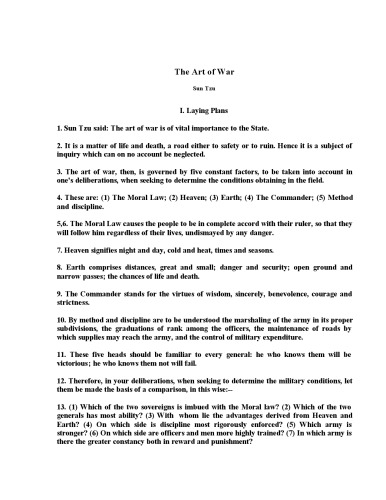 The Art of War by Sun Tzu