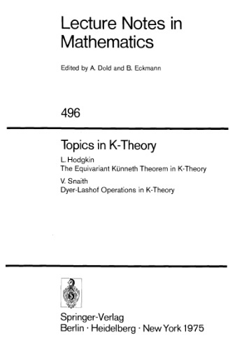 Topics in K-Theory