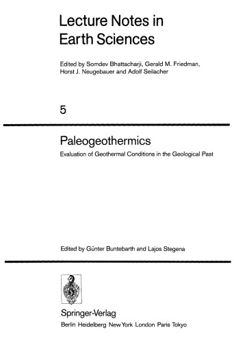 Paleogeothermics: evaluation of geothermal conditions in the geological past