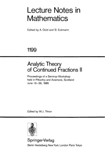 Analytic Theory of Continued Fractions II