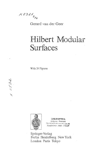 Hilbert modular surfaces