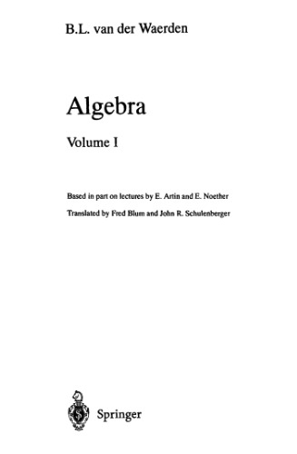 Algebra: Volume I