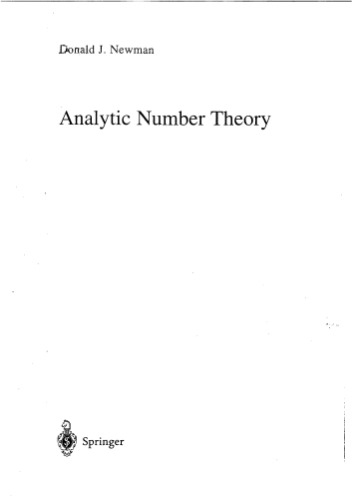 Analytic Number Theory