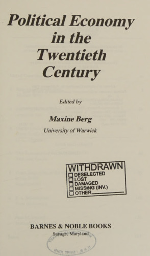 Political Economy in the Twentieth Century
