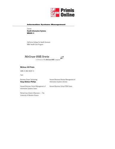 Information Systems Management