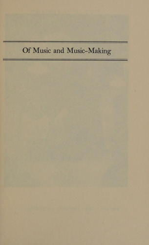 Of Music and Music-Making