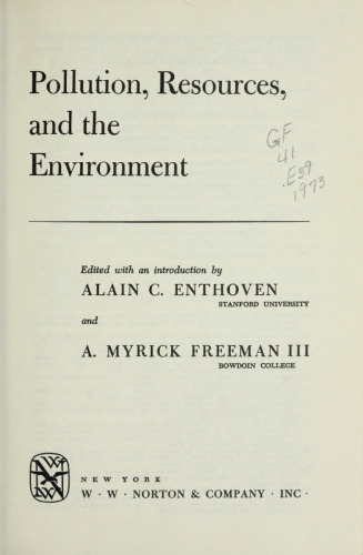 Pollution, resources, and the environment