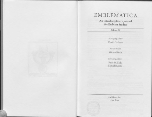 Emblematica : an interdisciplinary journal for emblem studies 2013