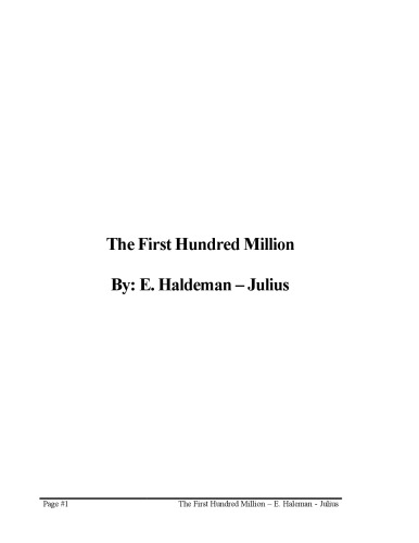 The First Hundred Million