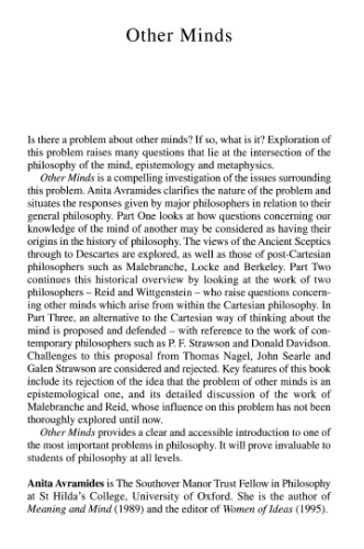Other Minds (Problems of Philosophy)