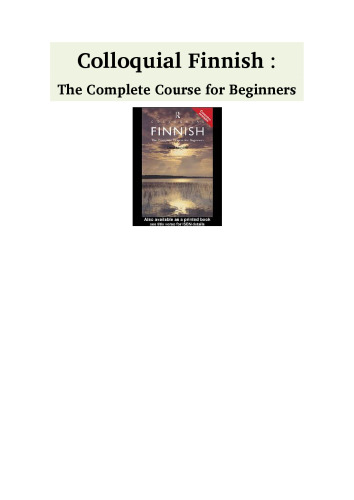 Colloquial Finnish: The Complete Course for Beginners [Book Only]