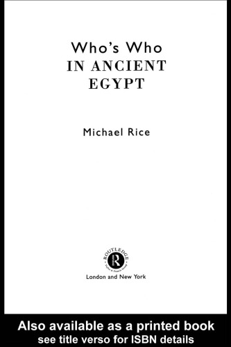 Who's Who in Ancient Egypt (Who's Who)