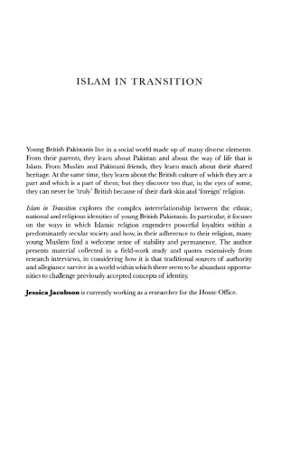 Islam in Transition: Religion and Identity among British Pakistani Youth