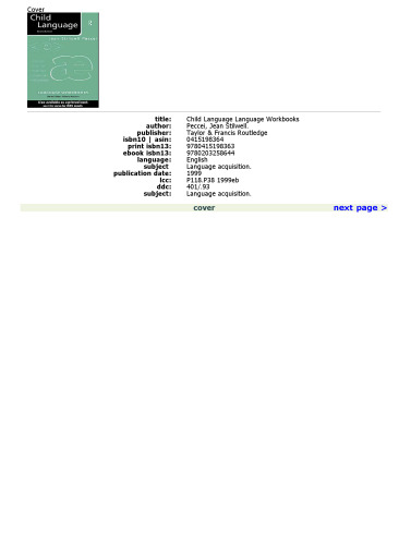 Child Language (Language Workbooks)