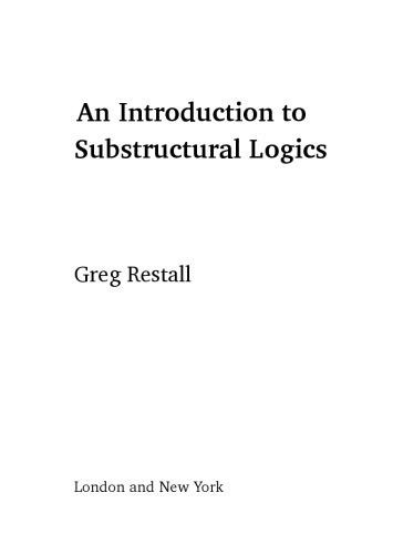 An Introduction to Substructural Logics