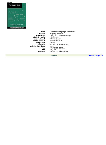 Semantics (Language Workbooks)