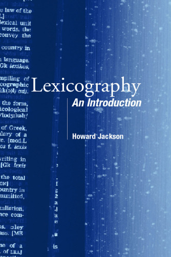 Lexicography: An Introduction
