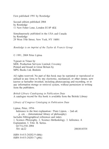 Inference to the Best Explanation (International Library of Philosophy)