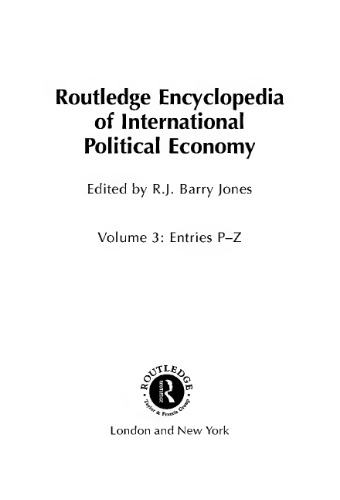 Routledge encyclopedia of international political economy