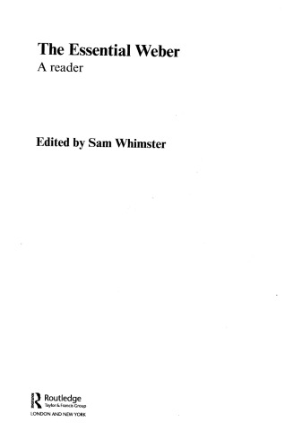 The Essential Weber: A Reader