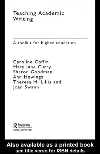 Teaching Academic Writing: A Toolkit for Higher Education