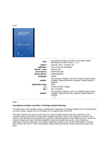 Conceptions of Space and Place in Strategic Spatial Planning (RTPI Library Series)