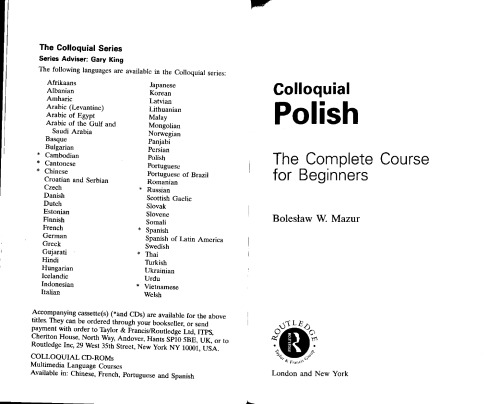 Colloquial Polish: The Complete Course for Beginners