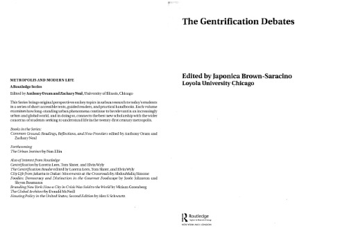 The Gentrification Debates: A Reader (The Metropolis and Modern Life)