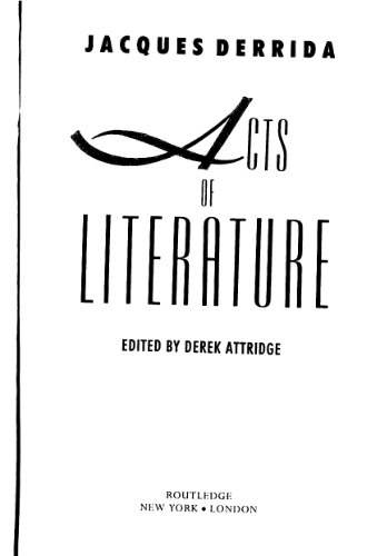 Acts of Literature