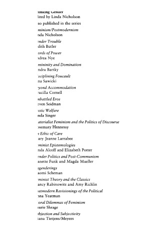 Feminist contentions: a philosophical exchange, Volumes 0-91082