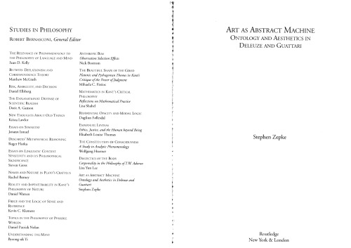 Art as Abstract Machine: Ontology and Aesthetics in Deleuze and Guattari