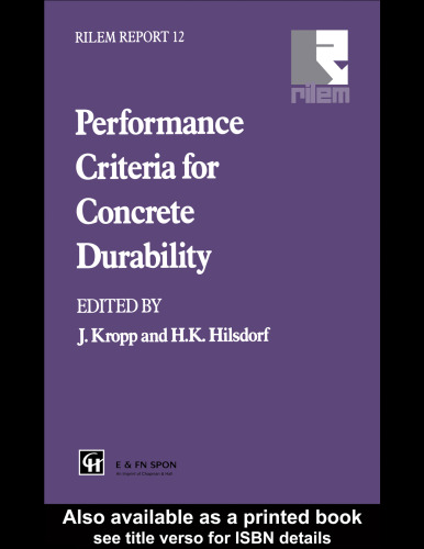 Performance Criteria for Concrete Durability (Rilem Report, No 12)