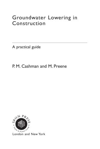 Groundwater Lowering in Construction: A Practical Guide