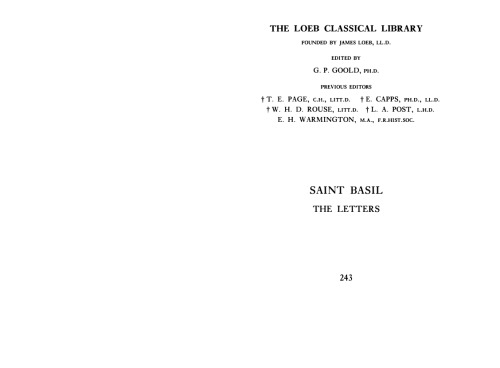 Basil, Letters, Volume III: Letters 186-248