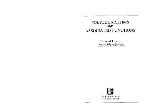 Polylogarithms and associated functions
