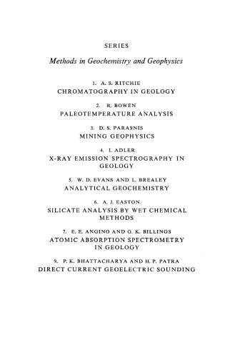 Elemental Analysis in Geochemistry: Major Elements A
