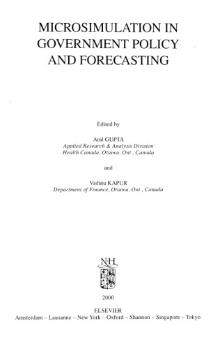 Microsimulation in Government Policy and Forecasting (Contributions to Economic Analysis)