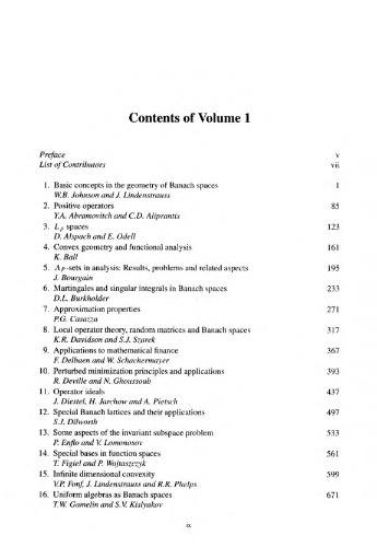 Handbook of the geometry of Banach spaces