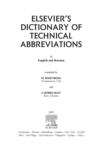 Elsevier's dictionary of technical abbreviations in English and Russian