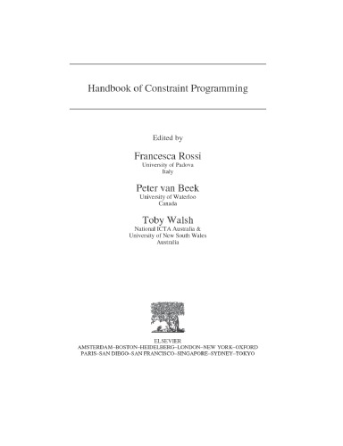 Handbook of Constraint Programming