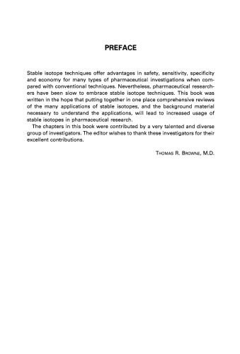 Stable Isotopes in Pharmaceutical Research