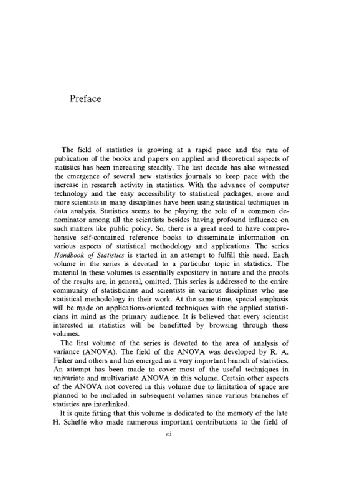 Handbook of Statistics 1: Analysis of Variance