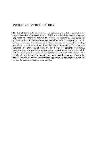 Handbook of Mathematical Economics, Volume 1